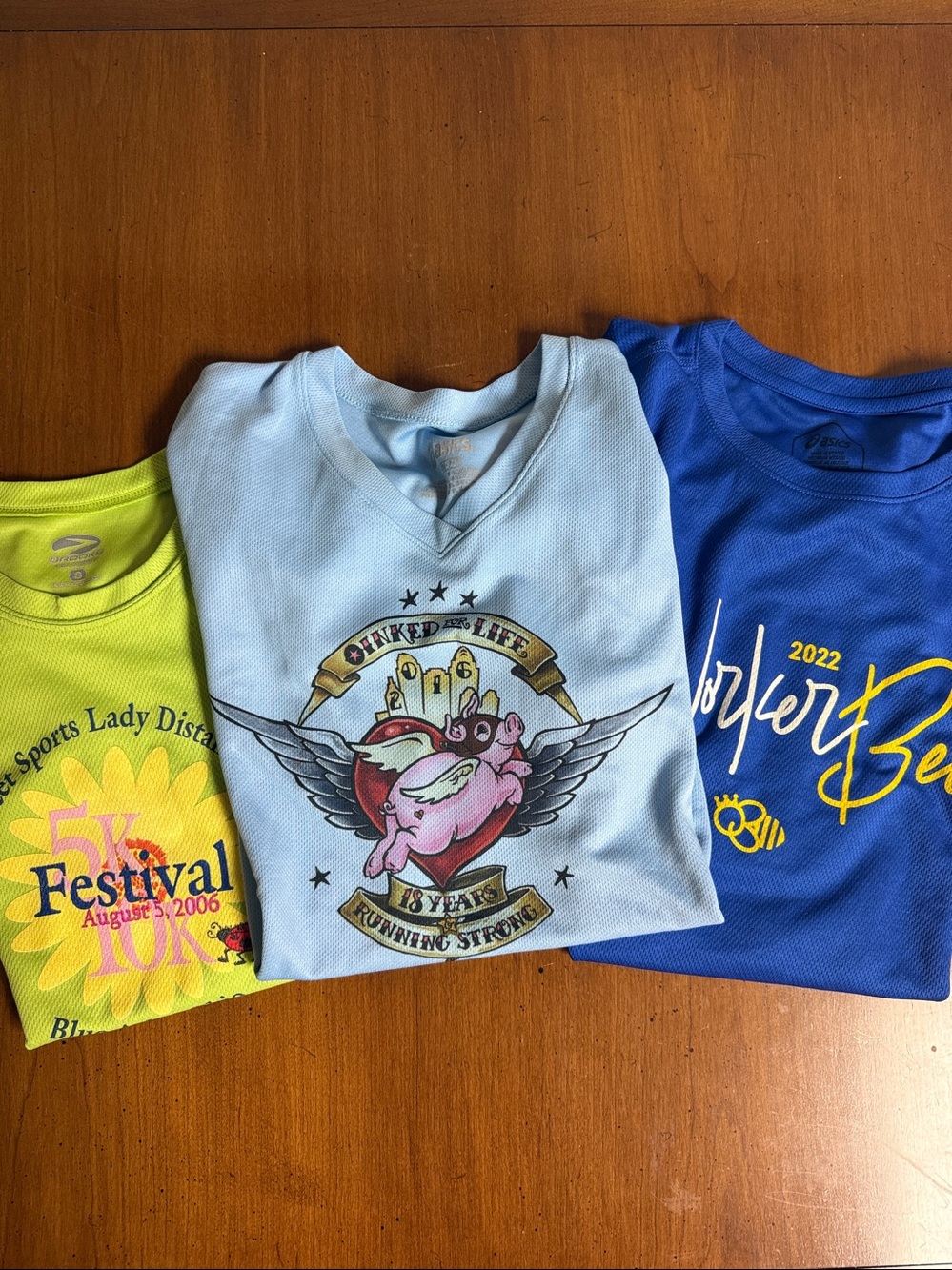3 Tech Shirt Bundle - Cincinnati- - - - Asics Flying Pig and Queen Bee Tech Shir
